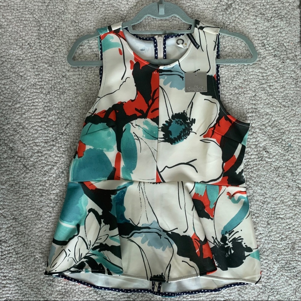 Anthropologie NWT Akemi + Kin Floral Peplum Top M